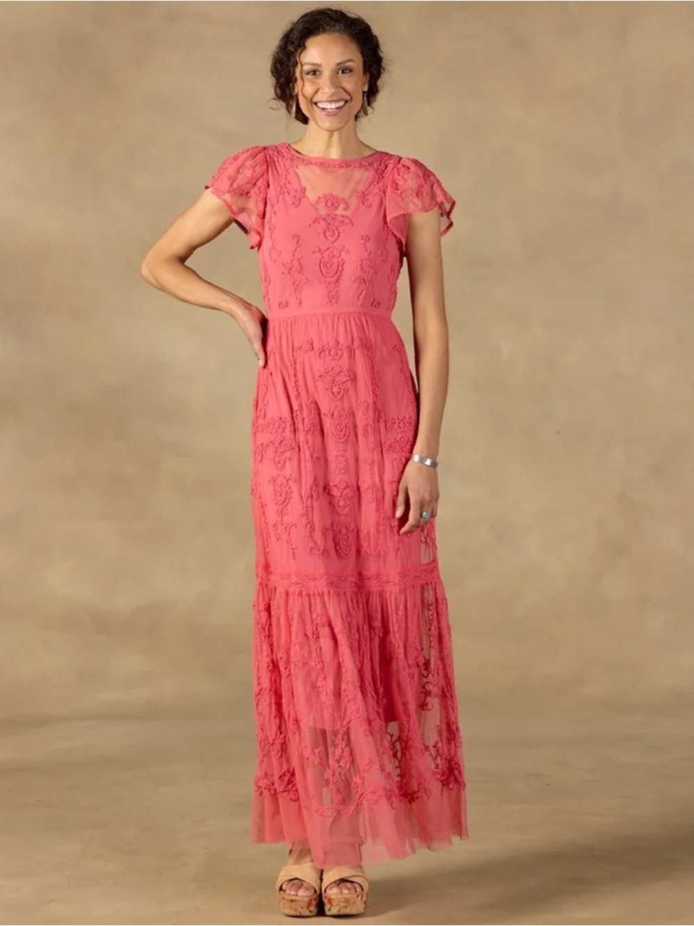 Sundance Mesh Maxi Dress XL NWT Lace Boho Fairy